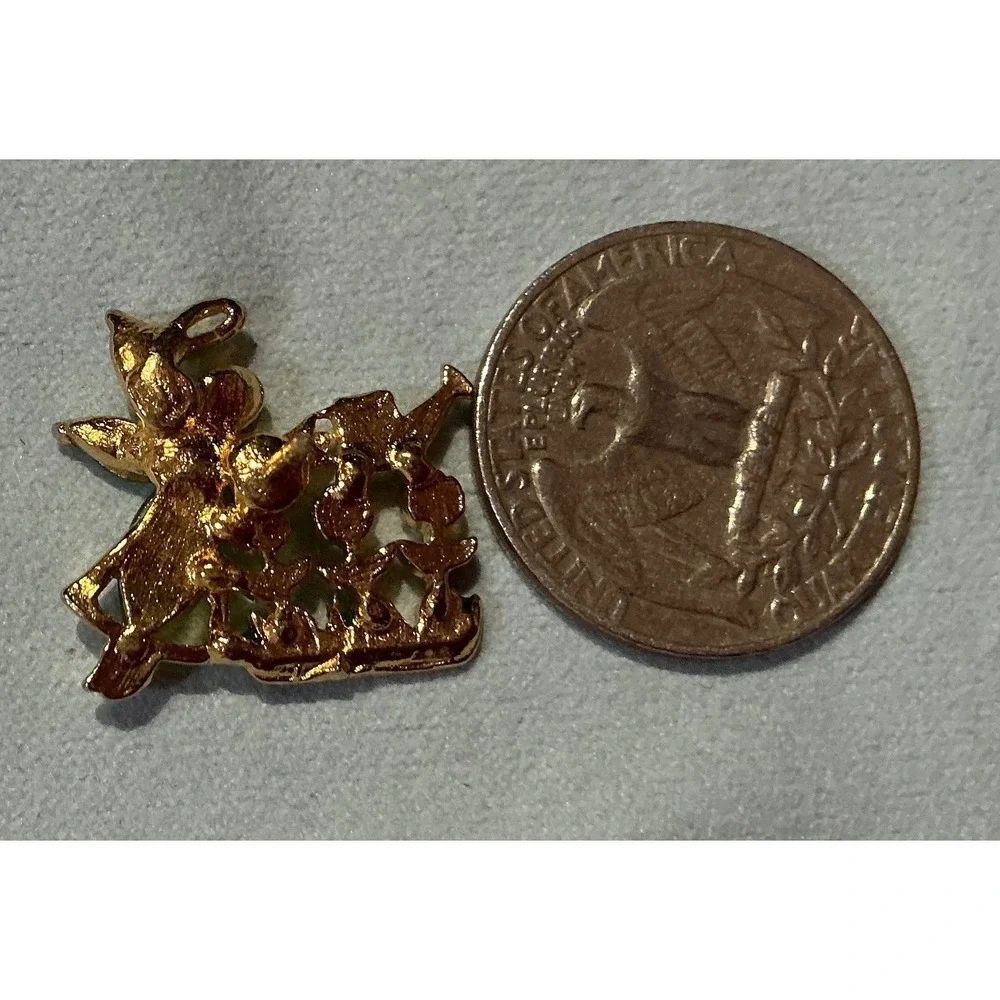 Gardener Fairy Angel Halo Sprinkling Can Gold‎ Tone Figural Brooch Fairycore